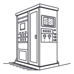 Electrical Control Cabinet Vector Illustration | Industrial Power Distribution and Automation Panel Design