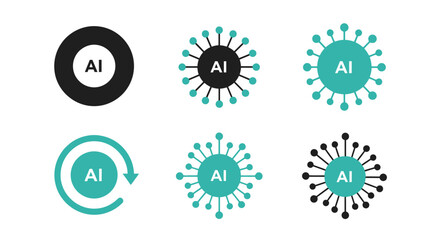 Artificial intelligence concepts visualized as circular forms with radiating elements