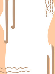 Beige and white abstract background with flowing lines and organic shapes. Minimal modern frame for social media template, poster, or presentation design