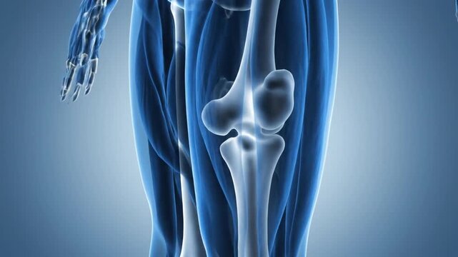 Human Knee Joint Anatomy A Detailed Medical Visualization.