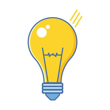 Light Buld Idea Icon, Idea Symbol On Isolated Background. Idea Symbol. Solution, Electricity, Light, Electric Lamp.