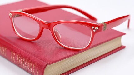 Stylish spectacles placed gently on classic novel enhancing intellectual ambiance ideal for learning and literary exploration.