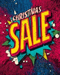 Festive christmas sale holiday banner with bold typography seasonal poster for holiday shopping promotions