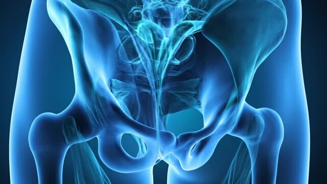 Human Pelvis Anatomy XRay Visualization for Medical Education.