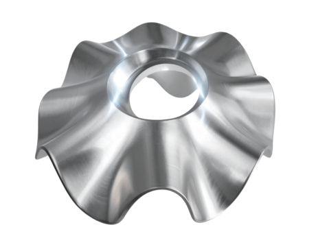  Floating Platinum Wave Decorative Vase with Halo Glow, Top-Down Abstract Composition, Isolated PNG