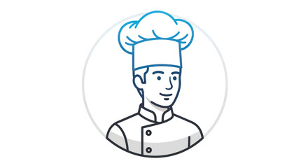 Professional Male Chef Character Illustration with Toque Hat.