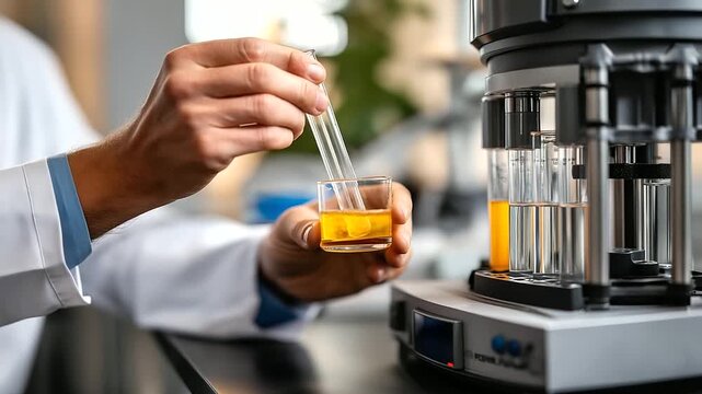 Lab testing water filters scientist running samples through a PFAS removal system water filtration PFAS removal clean water technology with copy space