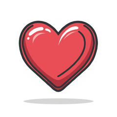 Heart vector in bold color, clean minimalist style, without background