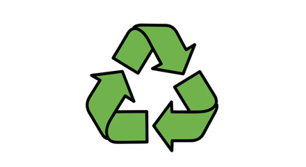 Obraz premium Green Recycling Symbol with Three Arrows.