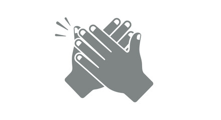 Two Gray Hands Clapping Together in a Gesture of Applause.