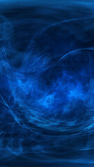 Abstract smoky blue energy mist with swirling light textures and deep glowing highlights