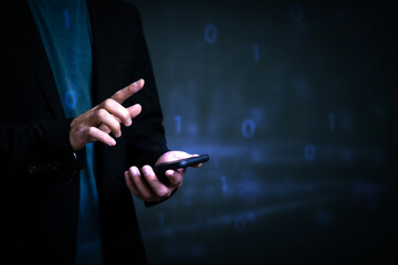 Biometric fingerprint authentication for secure digital access and data protection. Innovative cybersecurity concept for cloud storage, encryption identity verification.