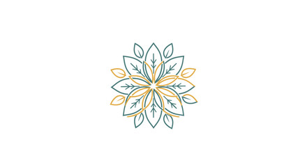Stylized Floral Leaf Mandala Design Icon with Gradient Colors.