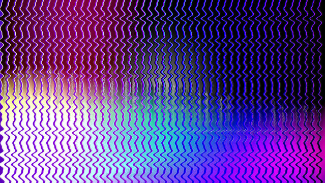 Abstract digital glitch art with vibrant neon colors and distortion