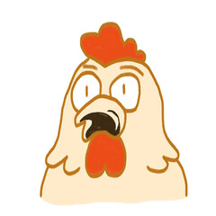 Surprised Chicken Cartoon Vector Illustration