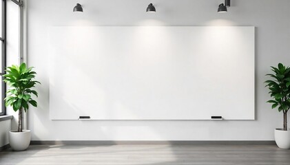 Modern White Office Brainstorming Session Sleek Minimalist Design Perfect for Collaborative Workspaces and Presentations