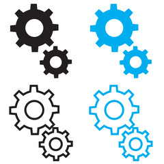 Gear, settings icon. System update, configuration, maintenance, and automation concept. Vector eps 10