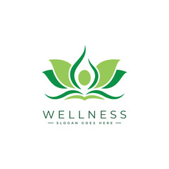 Wellness Yoga and Fitness Logo Template