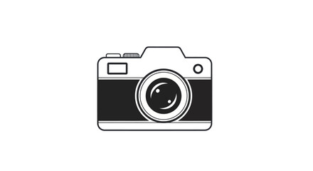 Classic Vintage Camera Icon with Lens and Viewfinder.