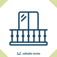 Balcony Icon. Veranda, Porch, Mezzanine