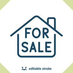 House Icon. Sale, For Sale, Home, Building, Real Estate