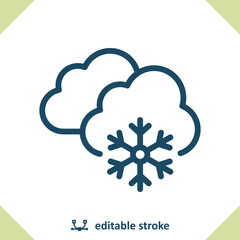 Snowing Icon. Snow, Cloud, Snowflake, Weather, Winter, Clouds