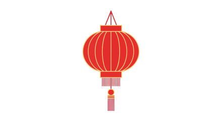 A traditional red Chinese paper lantern illustration with a decorative hanging tassel.