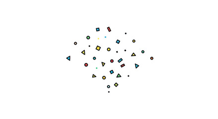 Geometric Shapes Cluster with a Single Yellow Element.