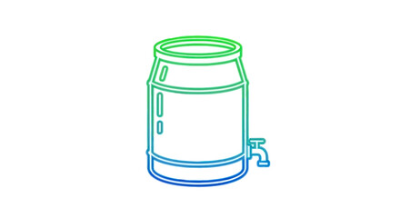 Stylized Outline of a Water Dispenser with Faucet.