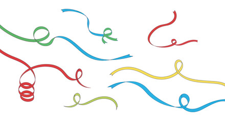 Colorful Curled Party Streamers and Ribbons Decoration.