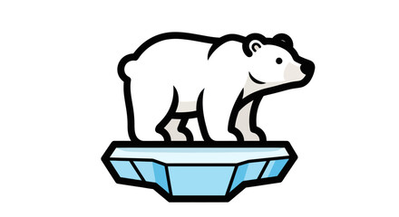 Stylized Polar Bear Standing on an Ice Floe.