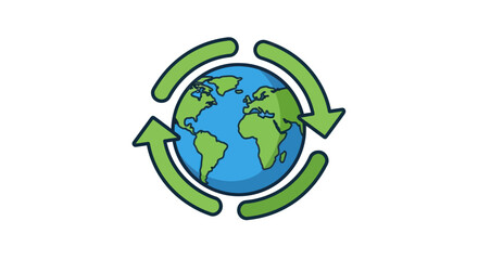 Earth Globe with Green Recycling Arrows Symbolizing Sustainability.