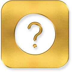 Shiny Gold Question Mark Help Icon