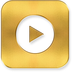 Shiny Gold Play Button Icon