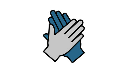 Stylized Clapping Hands Icon Illustration.