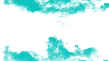 Turquoise cloud isolated on transparent background for your project