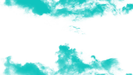 Turquoise cloud isolated on transparent background for your project