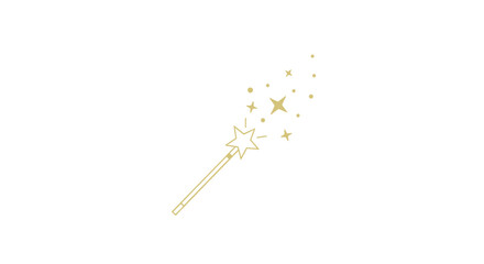 Enchanting Star-Topped Magic Wand Emitting Sparkling Light Trails.