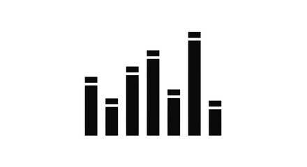 Simple black audio equalizer icon with vertical bars representing a sound wave or frequency spectrum.
