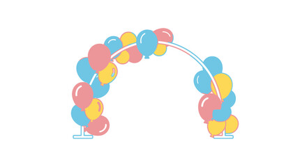 Colorful Festive Balloon Arch Decoration for Celebration Events.