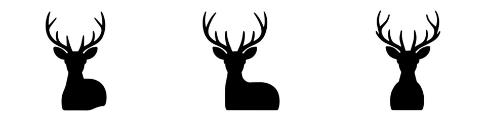 silhouette of deer stag buck wild animal with majestic antlers  © Vector_Art