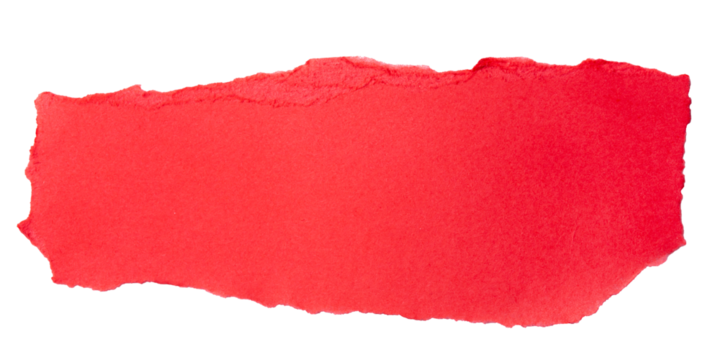 Red torn cardboard isolated on a transparent background