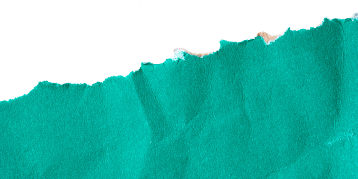 Green torn cardboard isolated on a transparent background