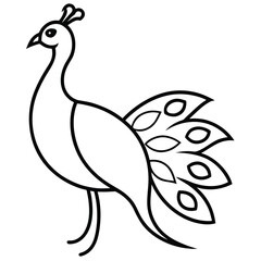 peacock silhouette vector art