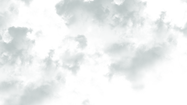 Light gray cloudscape isolated on transparent background texture