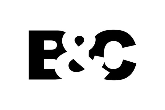 BC logo design in bold style. Black white identity symbol. Modern typography emblem. Corporate branding icon.