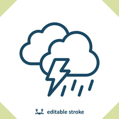 Storm Icon - Cloud, Lighting Bolt, Lightning Storm, Weather, Clouds, Rain, Raining