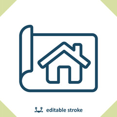 Architecture Icon. Blueprint, Plan, House Plan, Construction