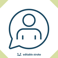 Chat Bubble with User Avatar Icon