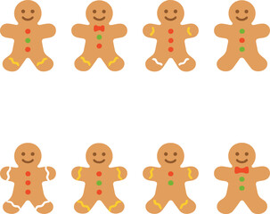 Gingerbread Man Cookies Vector Illustration for Festive Holiday Season Treats